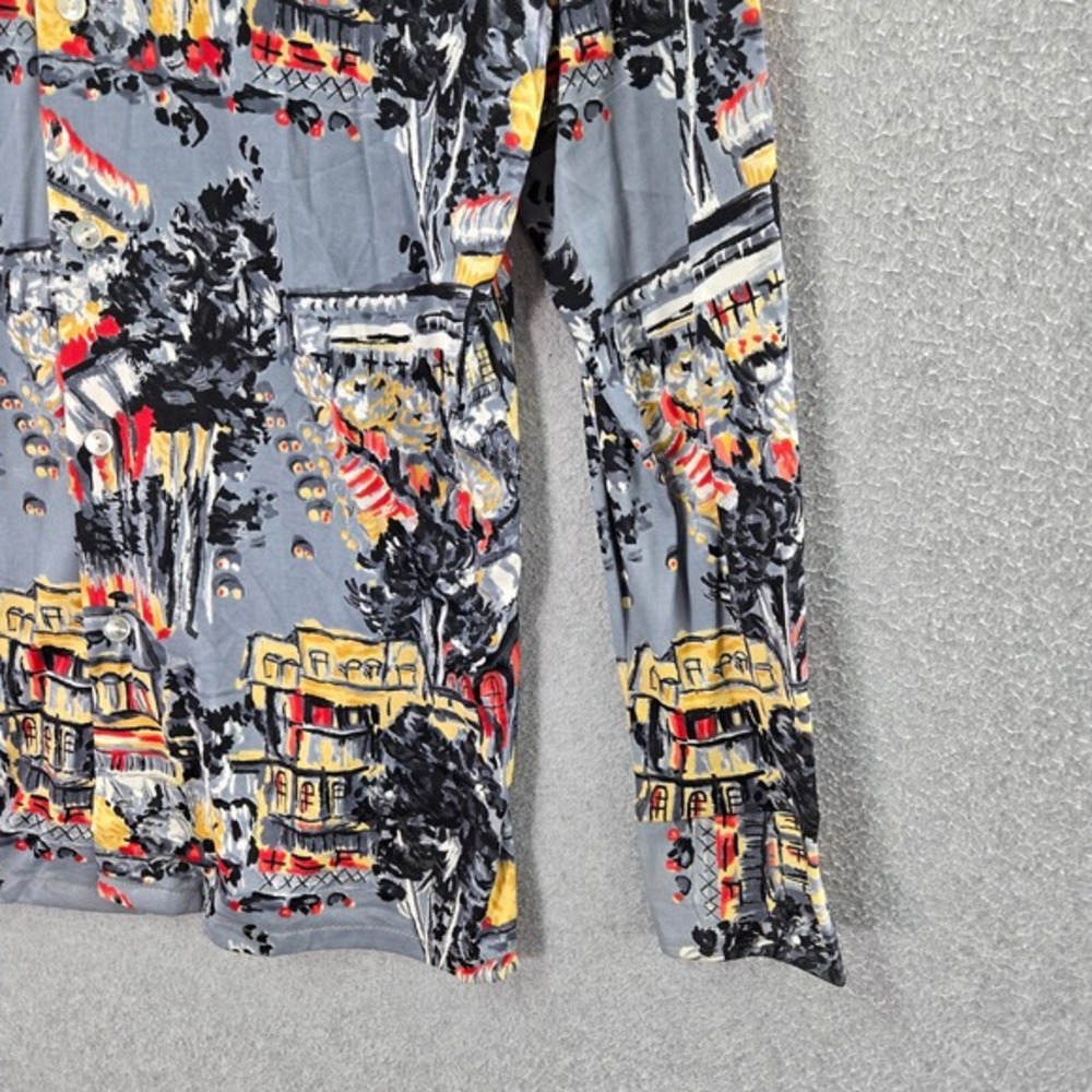 VINTAGE Kings Road Sears Men Button Up Shirt Large Gray Town City 60s 70s - Picture 11 of 11